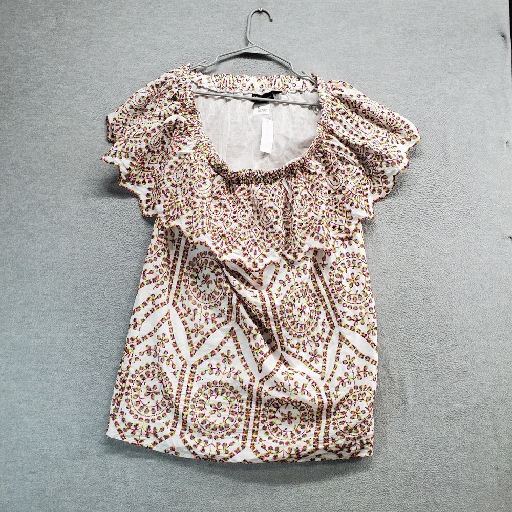 New York & Company Women Dress XL White Embroidered Eyelet Off The Shoulder NWT - Picture 1 of 10